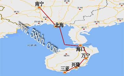 从南宁到海南旅游要怎么走,广西北海康辉旅行社,