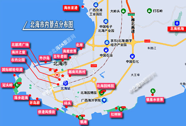 北海市内有哪些景点,北海旅游