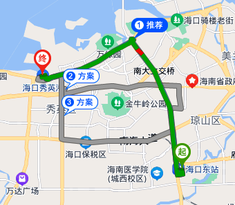 海口东站到秀英港