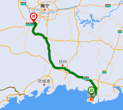 北海到南宁机场