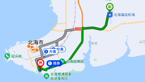 北海机场到银滩国际客运港有多远,坐车怎么走